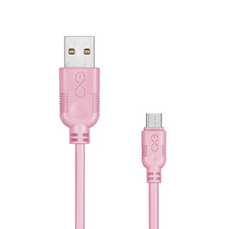 Kabel USB - micro USB eXc WHIPPY 0.9m jasny róż