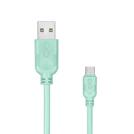 Kabel USB - micro USB eXc WHIPPY 0.9m miętowy