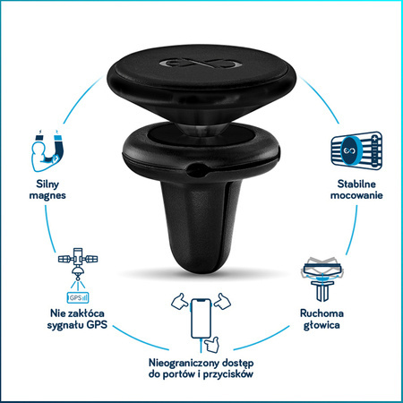 Uchwyt samochodowy eXc MAGNETIC czarno - srebrny