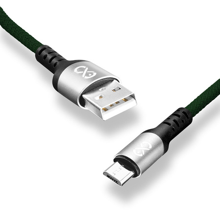 Kabel USBA-micro USB eXc BRAID 1.2m,ciemno zielony