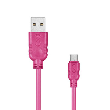 Kabel USB - micro USB eXc WHIPPY 2m róż