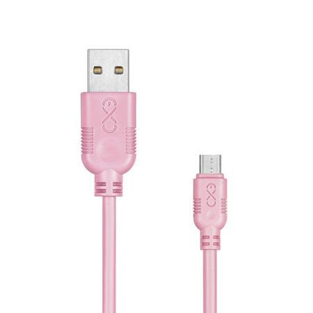 Kabel USB - micro USB eXc WHIPPY 2m jasny róż