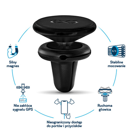 Uchwyt samochodowy eXc MAGNETIC czarno - srebrny