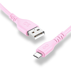 Kabel USBA-micro USB eXc BASIC 1.2m,jasno różowy