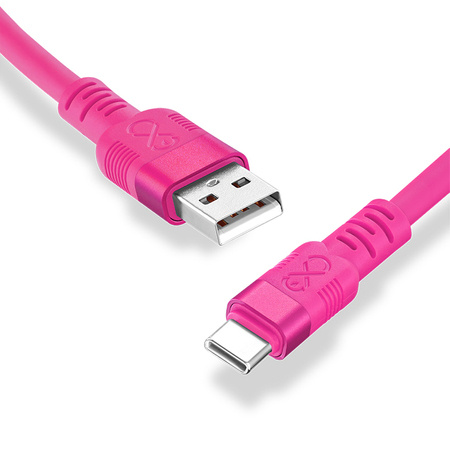 Kabel USBA-USBC eXc WHIPPY Pro 2.0m,cukierkowy róż 