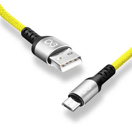 Kabel USBA-micro USB eXc BRAID 1.2m,neonowy żółty