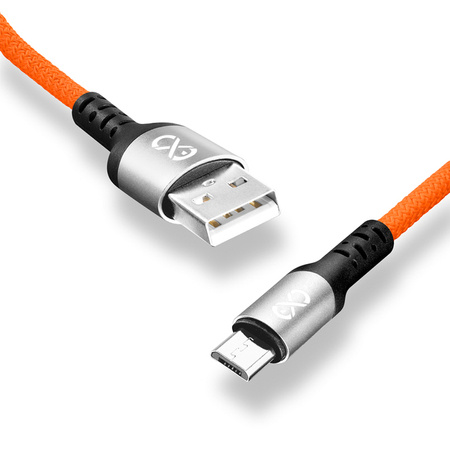 Kabel USBA-micro USB eXc BRAID 1.2m,pomarańczowy